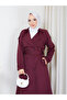 Double-Breasted Collar Belted Button Detailed Lined Hijab Trench Coat Rc3167 - 6