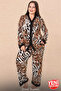 Women's Viscose Buttoned Pajamas Set Leopard Patterned Long Sleeve Comfortable Home Clothing 11443 - 7