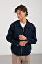 Men's Shirt Collar Button Sleeves Stripe Detailed Cashmere Coat - 5