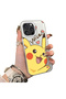 iPhone 16 Pro Max Compatible Hard Acrylic Back Silicone Edge Lens Protection Cartoon Case