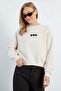 3 Thread Heart Embroidered O Oversized Sweatshirt - 3