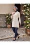 1451_Women'S, Long-Sleeved Crew Neck 100% Cotton Flexible Comfortable Fit Tunic - Embroidered Basic Hijab Tunic