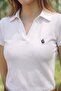 Women's Polo Neck Rider Printed T-Shirt White – 100% Cotton, Lycra Comfortable Fit Stylish Blouse - 3