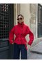 Women's Stand Collar Buttoned Trench Coat - 7