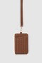 Office Business Women's Card Holder with Strap, Tan