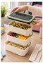 Green Lunch Box 3 Compartments 1 Piece 3 Compartment Lunch Container Food Storage Container Portable Lunch - 3