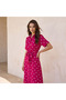 PRINTED MIDI SHIRT DRESS WITH BELT - 5