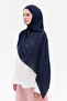 Plain Ramie Shawl - Navy Blue - 2