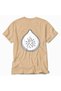 Men's Minimal Fig Linear Design T-Shirt with Back Print - Cream - 4