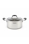 AlpenBerg Silver 3-Ply Stainless Steel Casserole with Glass Lid — 6.6 Litre