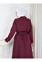 Double-Breasted Collar Belted Button Detailed Lined Hijab Trench Coat Rc3167 - 3