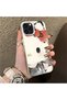 iPhone 15 Pro Max Compatible Hard Acrylic Back Silicone Edge Lens Protection Kitty Case - 3