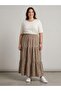 Plus Size Women's Three-Layer Elastic Waist Skirt - 3