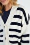 Striped Buttoned V-Neck Oversized Knitwear Cardigan - 4