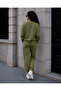 Women's 3 Thread Non-Threaded Crew Neck Sweatshirt & Jogger Sweatpants Set - 4