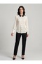 Collar Embroidered Shiny Satin Shirt 1523 - 2