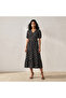 BELTED TIERED MIDI DRESS