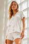 Women's Knitted Cotton Mini Multi-Colored Pajama Set - 3