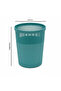 Ribbed Plastic Dustbin - 30×22 cm - Teal Blue / Rose - 6