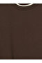 Özmarka New Season Brown Crew Neck Men's Thick Sweatshirt - 7