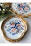 Antique Wood Look Glass Tray Set of 2 Loren Blue - 5
