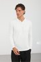Men's Ottoman Fabric Striped Polo Collar Basic Knitwear - 4