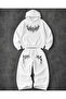 Unisex Men's and Women's Feeling Printed Oversize 3 Thread Hooded Hoodie and Baggy Bottom Sweatpants Set