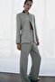 Allbucks Za -Ra Zw Collection Contrast Collar Blazer with Drawstring Waist in Linen Blend Abzra00129 - 4