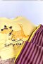 Boy's Dog Printed Yellow Cotton Underwear Tracksuit Set - 4