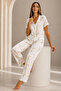Women's Short Sleeve Comfortable Fit Stylish Multi-Colored Pajama Set - 5