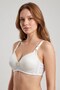 Unpadded Underwire-Free White Ribbon Detailed Bra - 2