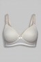 Unpadded Underwire-Free White Ribbon Detailed Bra - 3