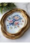 Antique Wood Look Glass Tray Set of 2 Loren Blue - 2