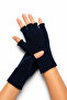 Unisex Cut-Out Half-Toe Navy Blue Knitwear Gloves - 3