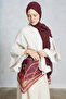Belt pattern shoulder shawl - burgundy - 3