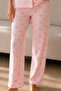 Women's Loose Long-Legged Cotton Pink Pajama Set - 4