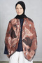 Laurel patterned shoulder wrap - brown - 2
