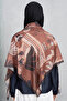 Laurel patterned shoulder wrap - brown - 4
