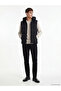 Black Regular Fit Hooded Men's Puffer Vest
