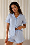 Women's Plain Cotton Homewear Blue Pajama Set - 2
