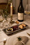 Silver Stainless Steel Rectangular Presentation and Serving Plate with Double Wooden Legs 33X13 cm - 3