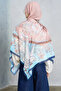 Universe pattern shoulder shawl - blue - 3