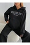 Unisex Men's Women's Healty for Printed Oversize 3 Thread Hooded Baggy Bottom Tracksuit Set - 3