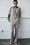 Allbucks Za -Ra Zw Collection Contrast Collar Blazer with Drawstring Waist in Linen Blend Abzra00129 - 2