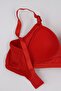 Unpadded Underwire-Free Red Ribbon Detailed Bra - 5