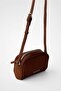 Suede Lisbon Tan Adjustable Long Strap Zippered Mini Shoulder Bag - 4