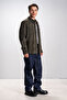 Mostar Men's Safari Real Leather Suede Shirt Khaki - 5