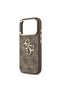 iPhone 18 Pro Max Case Licensed Gold Framed Metal Big 4g and Text Logo Cover Brown - 6