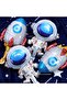 Space Astronaut Concept 3-Year-Old Balloon Set - 16 Piece Space Concept Birthday Set - Astronaut, Rocket, Ufo Foil Balloon - 6
