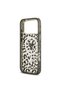 iPhone 18 Pro Max Case Licensed M-Safeli Triangle Logo Glittery Leopard Pattern Cover Black - 7